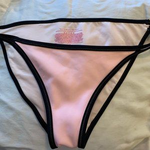 Victoria's Secret Pink and Black Bikini Bottoms L